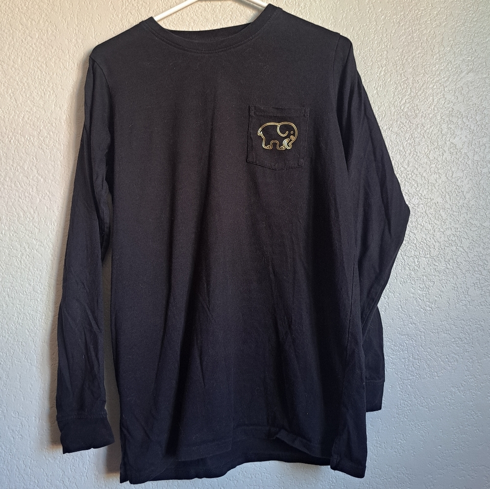 Ivory Ella Black Gold Elephant Graphic Longsleeve Size Medium